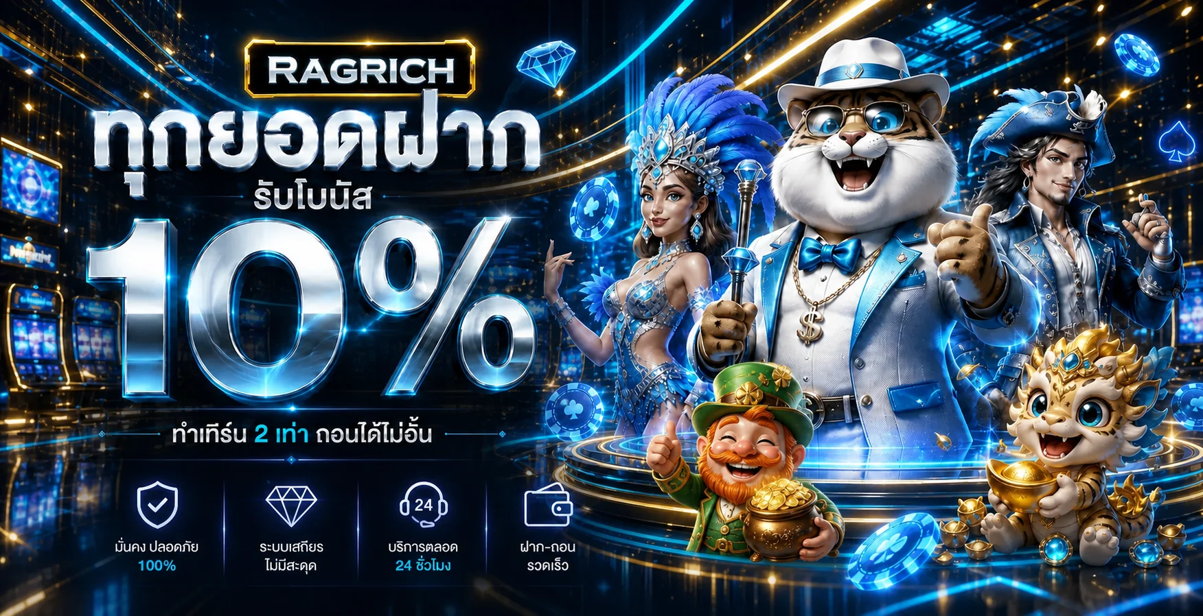 RAGRICH สล็อตออนไลน์ แบนเนอร์โบนัสและตัวละครแฟนตาซี